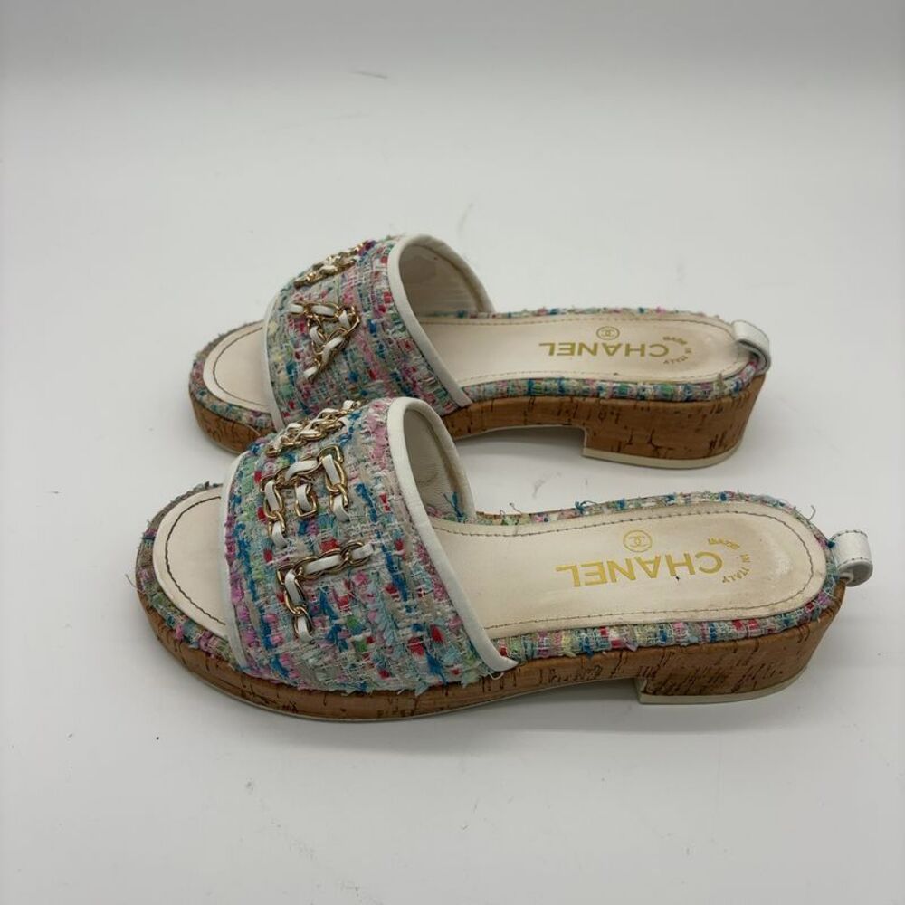 CHANEL Tweed Slide Sandals - Picture 3 of 7